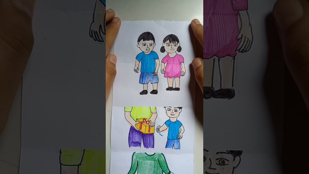 Paper folding comedy drawing 🤣 #funny #comedy #foldingart 