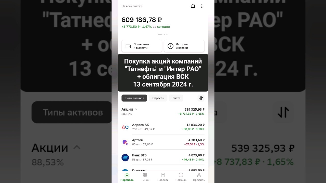 Инвестиции, которые изменят ВСЁ: Татнефть, Интер РАО и облигации ВСК! #акции #успешныеинвестиции