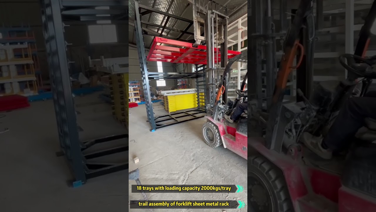 Forklift Sheet Metal Storage Rack Manufacturer in China | 18-Tray Assembly Test