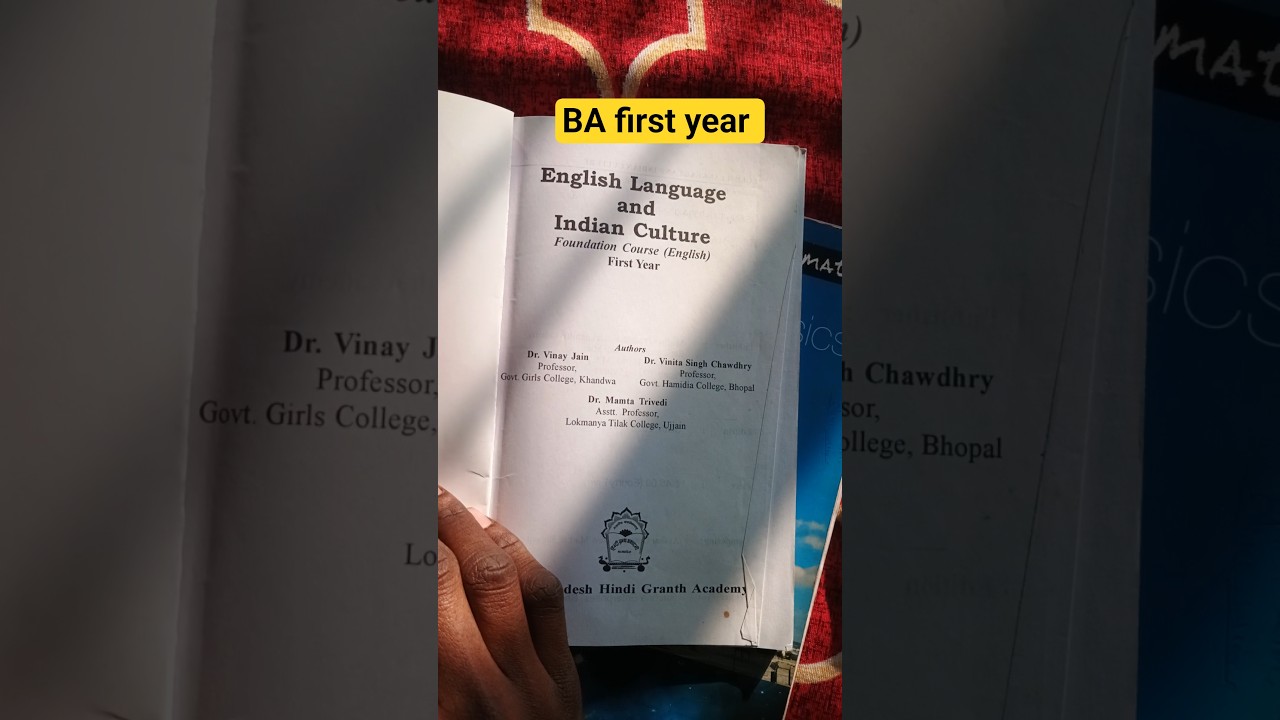 BA first year English language and Indian culture foundation course 1 paper 2026 