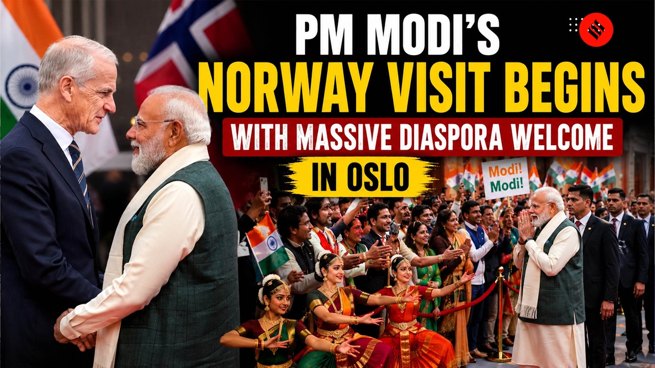 PM Modi Receives Grand Diaspora Welcome in Norway, Witnesses Cultural Show in Oslo