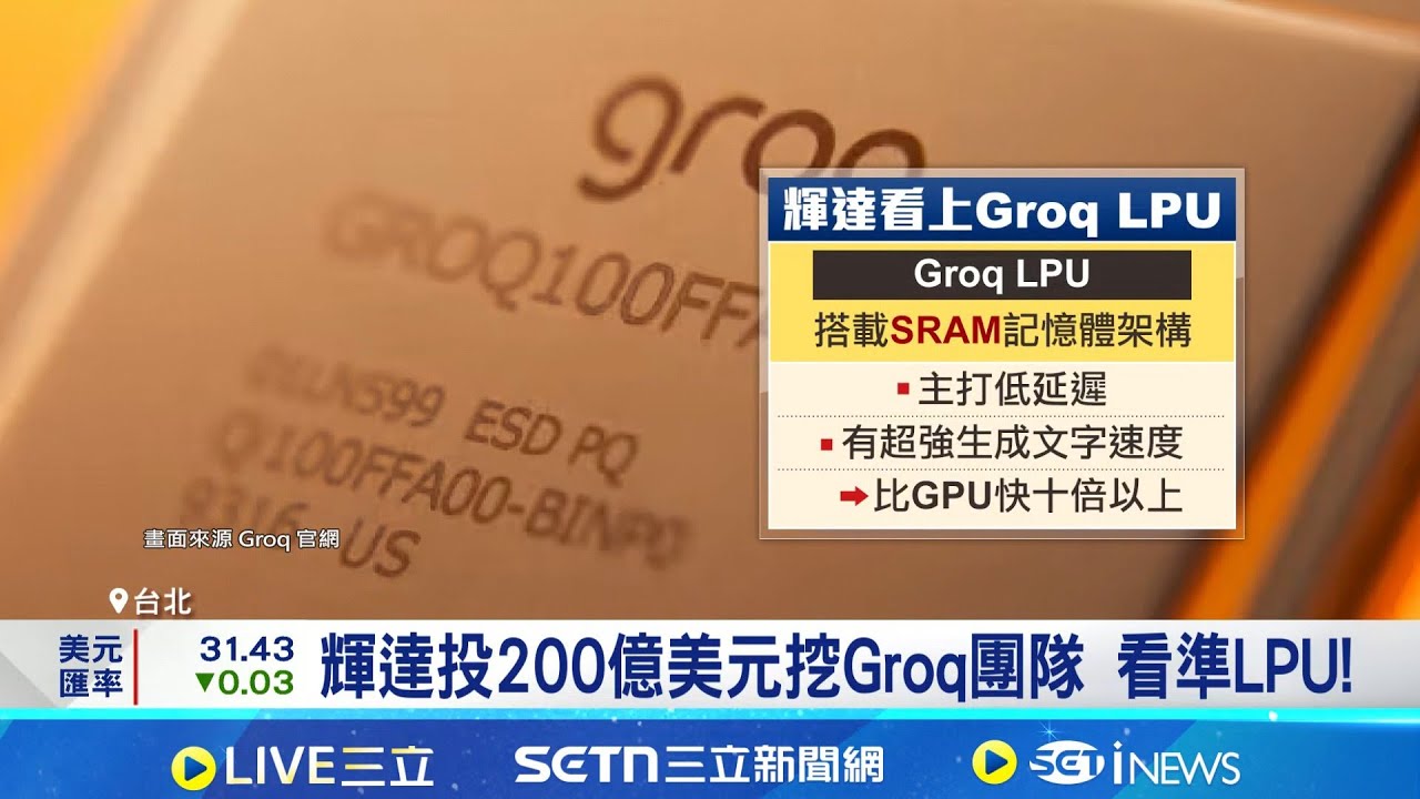 看準LPU! 輝達重金挖Groq團隊