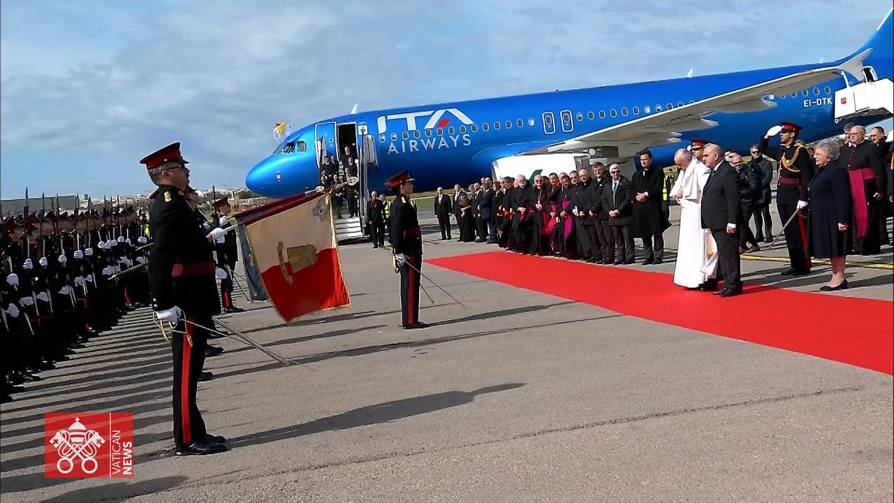 Pope Francis arrives in Malta