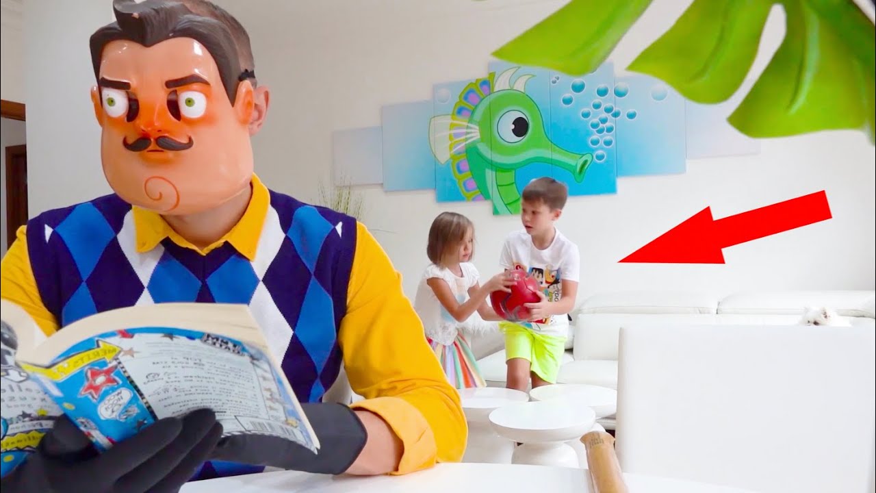 Макс и папа превратились в Привет Соседа