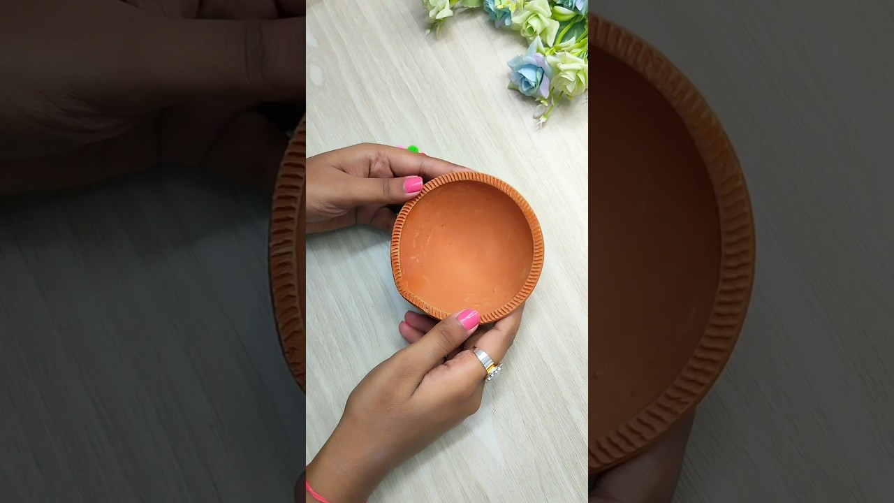 Diwali Diya decoration Ideas 😍 #shorts #diwali #diwali2024 mirror kit from @BeadsnFashioncom