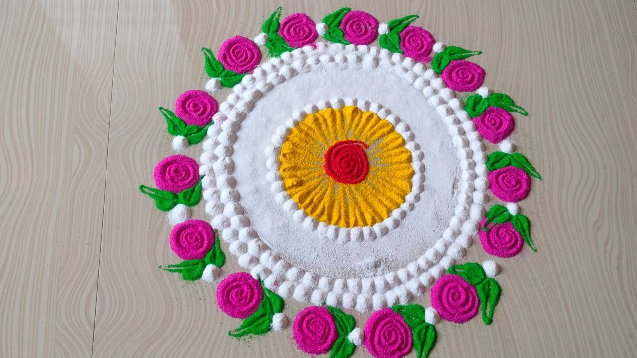 Attractive and elegant rangoli 🤩. #youtubevideo #easyrangoli #rangolidesigns 