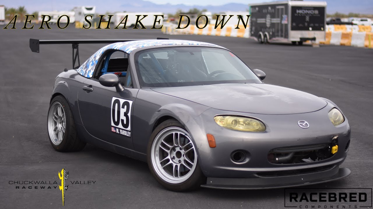 Testing Racebred Components Aero at Chuckwalla Valley Speedway in the 2.5 NC Miata