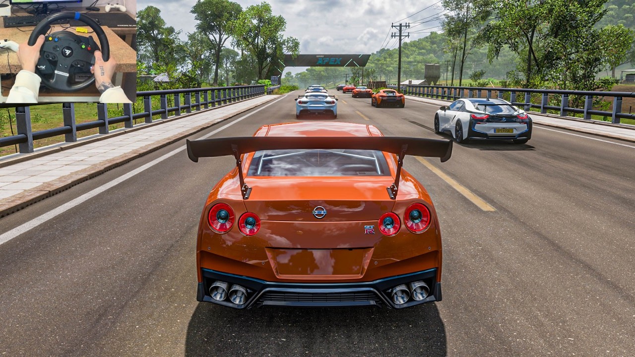 Nissan GTR R35 vs SuperCars | Forza Horizon 5 Steering Wheel Gameplay