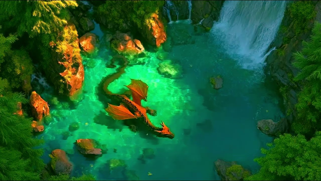 Epic Medieval Fantasy Music for Focus, Calm & Inner Peace | Dragon at the Waterfall