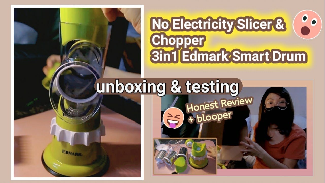 Unboxing & Testing : 3in1 Edmark Smart Drum NO ELECTRICITY easy chopper + Blooper (don't do this )