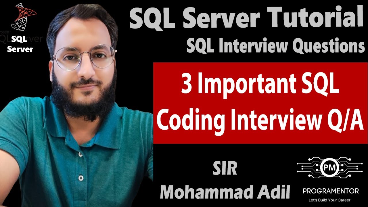 3 Important SQL Writing Interview Questions And Answers | SQL Coding Interview | SQL (Hindi/Urdu)
