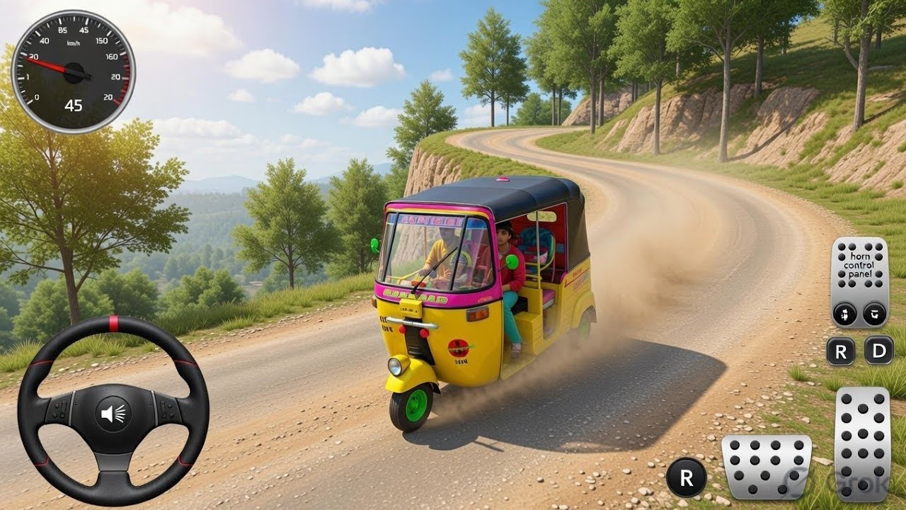 Indian Tuk Tuk Auto Rickshaw 🛺 | Dengerous Hairpin Road 😱 | Bus Simulator Indonesia Gameplay 