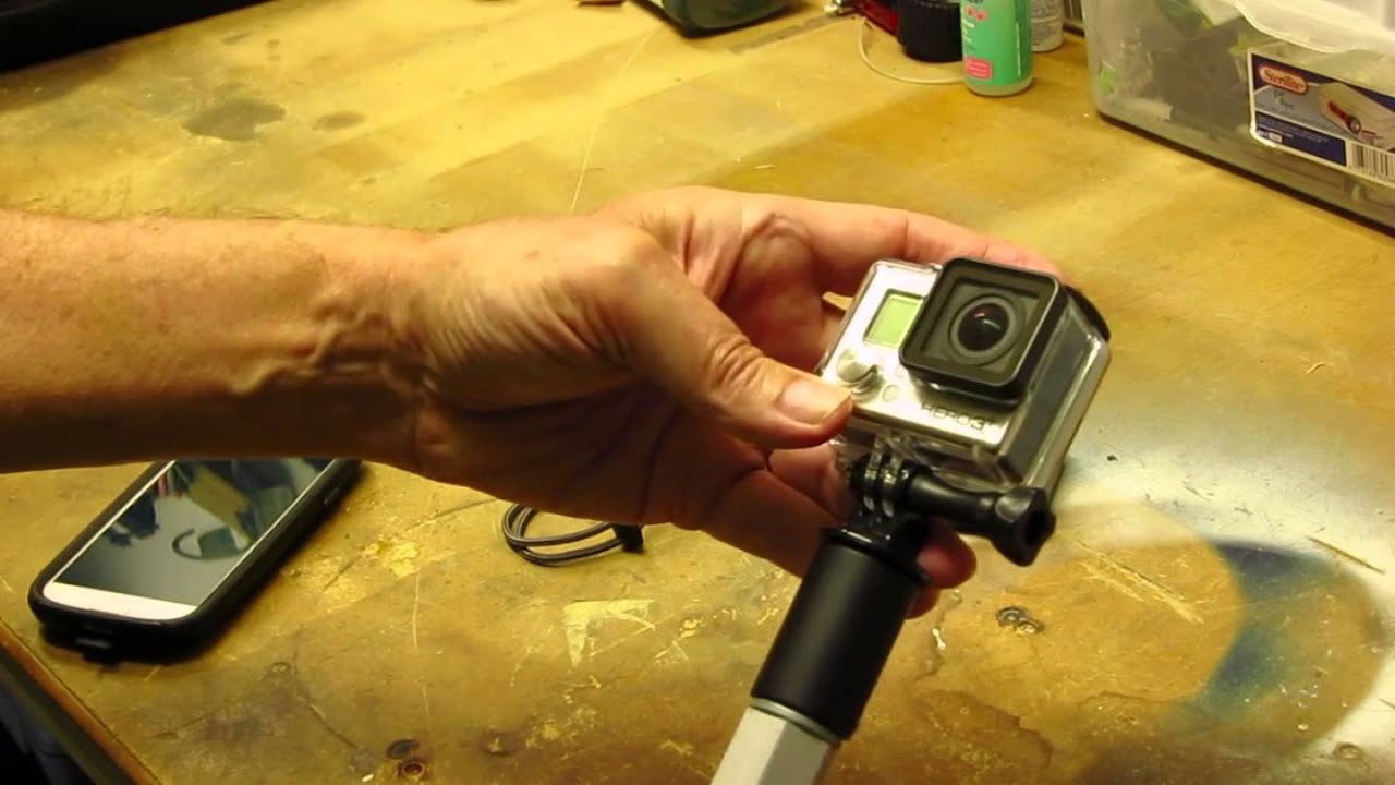 Low cost pole aerial video and photo rig for GoPro & other cameras