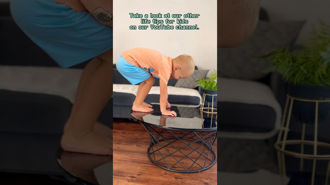 Never climb onto a glass table! Life tips for kids. #shorts #learning