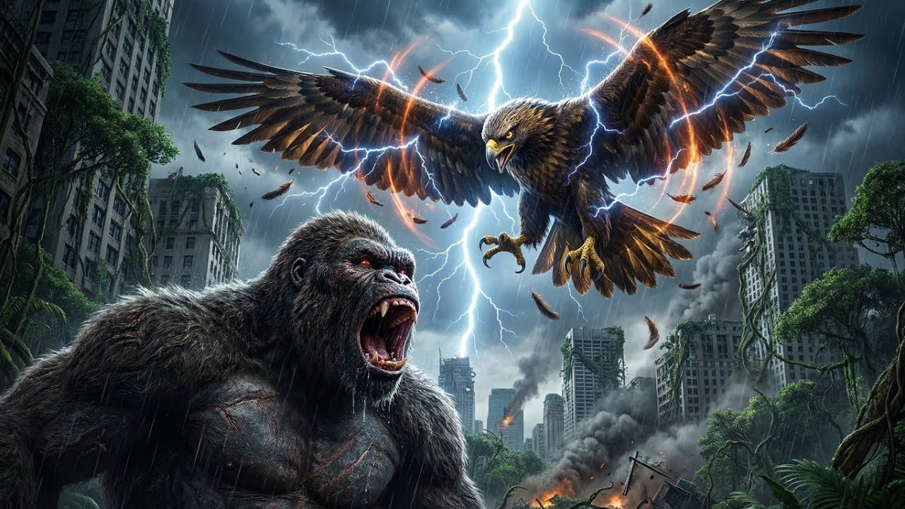 KING KONG vs GIANT EAGLE - Epic Sky Battle | AI Animation
