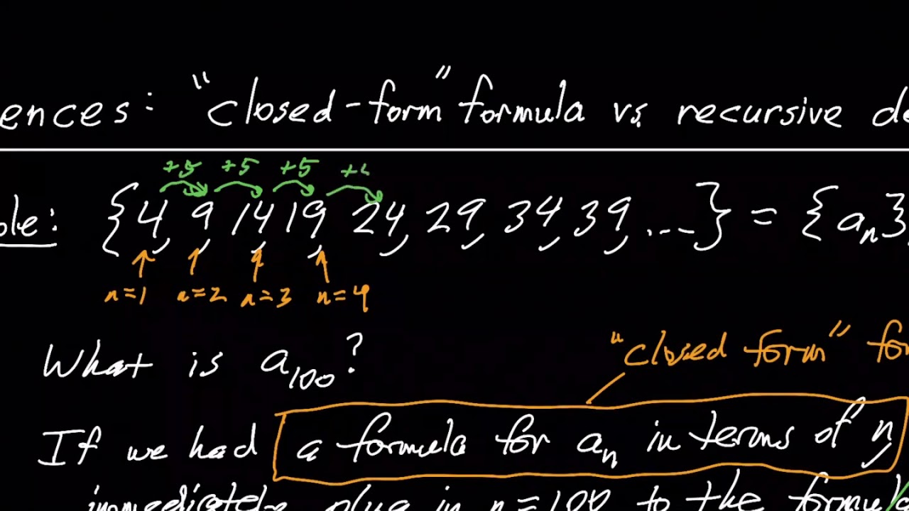 Sequences: closed-form formula vs recursively defined