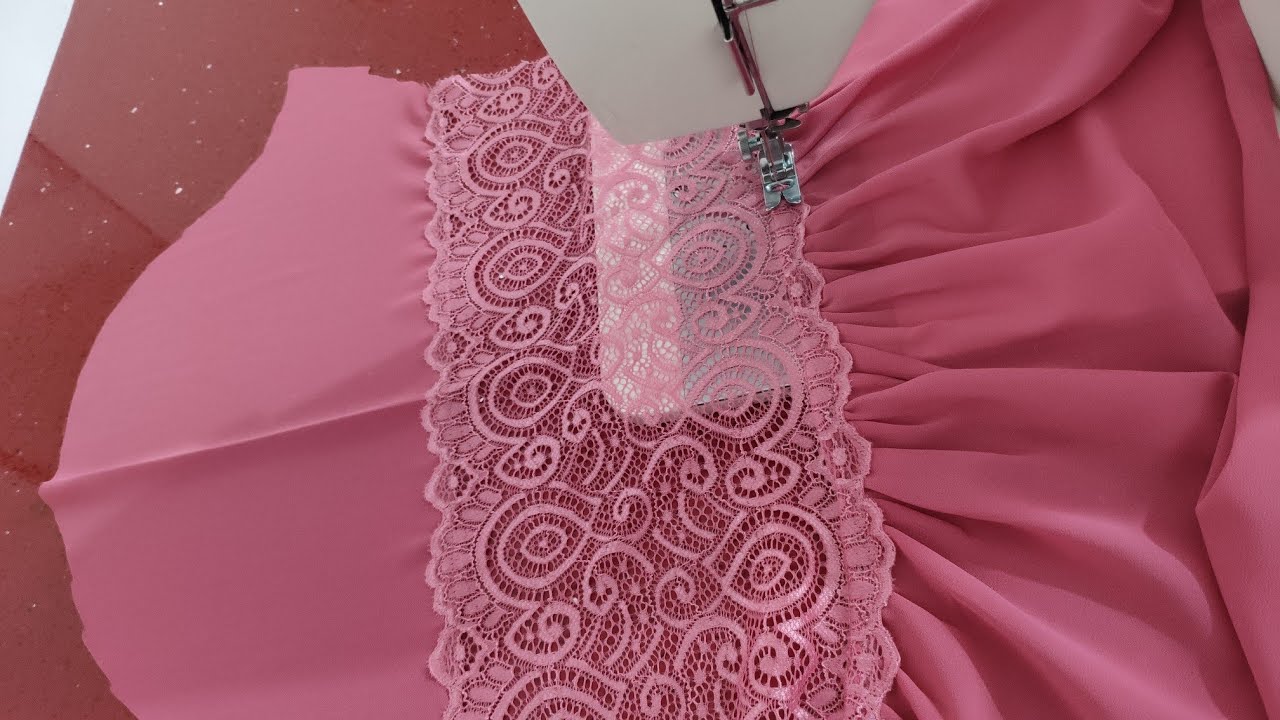 sleeve design with lace/ frill sleeve design