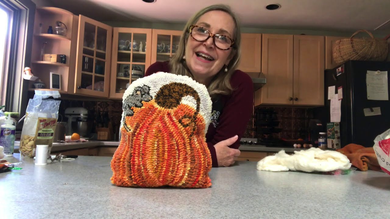 Finishing a Hooked Pillow