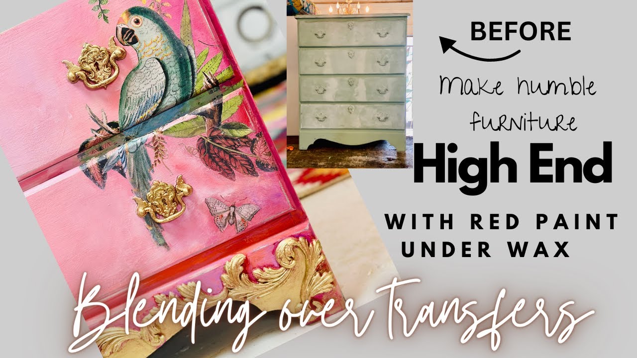 Bohemian Decor Blending Furniture Paint and Pigments with Gold Wax, transfers and clay moulds