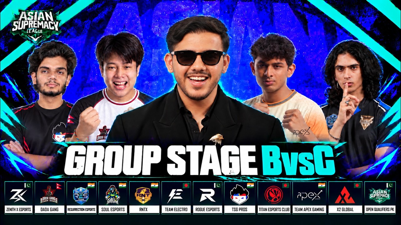 🔴 GROUP STAGE - ASIAN SUPREMACY LEAGUE | 🇮🇳 TAG vs 🇵🇰 ROG vs 🇳🇵 DADA vs 🇧🇩 TEC vs 🇮🇳 RNTX,TSG, S8UL🏆