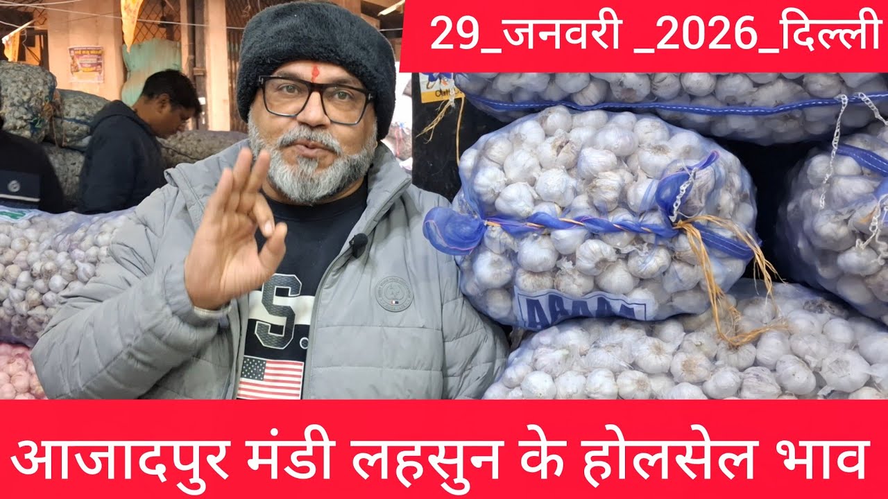 January 29, 2026 दिल्ली 🧄 लहसुन के भाव Azadpur delhi mandi today garlic market price #garlicmarket