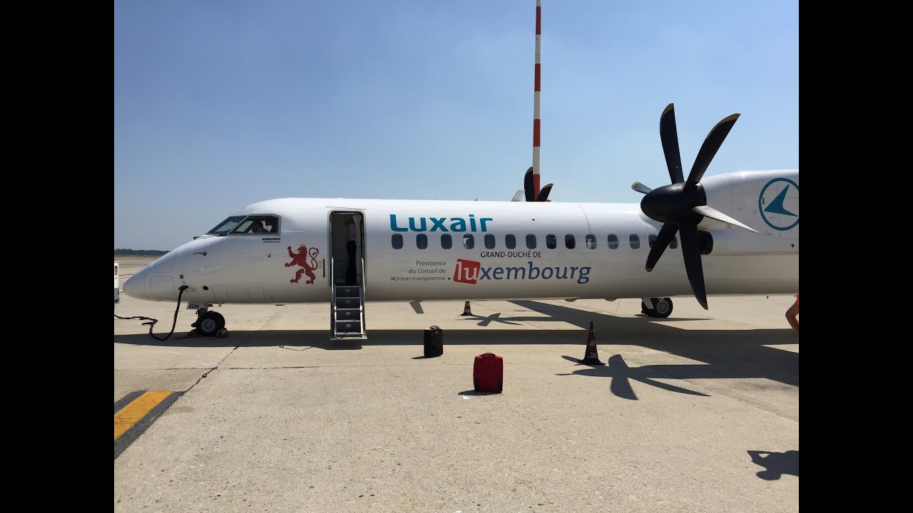 Takeoff & Landing LUXAIR flight LUXEMBOURG to MILAN 14/07/15