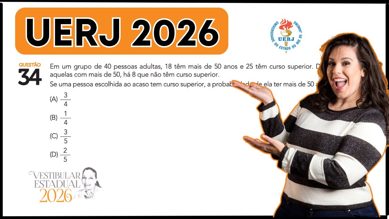 UERJ 2026 (2º EQ) | Em um grupo de 40 pessoas adultas