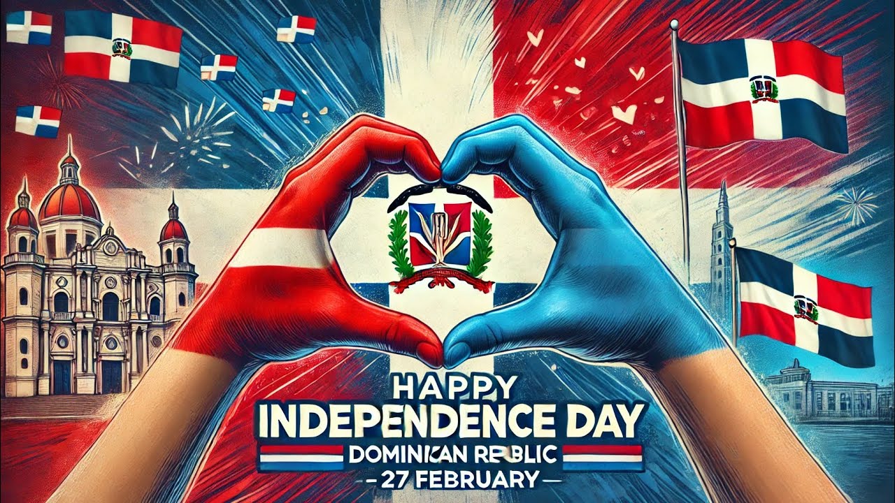 Dominica republic independence day drawing painting with Dominican national anthem | Dominican