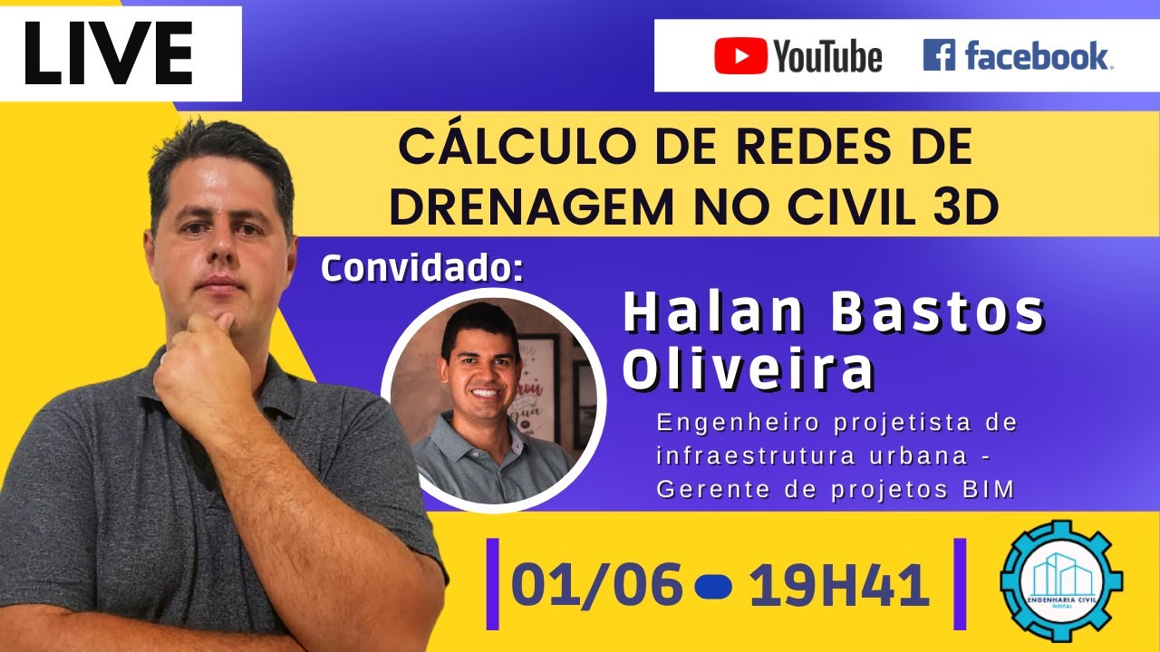 LIVE - CÁLCULO DE REDES DE DRENAGEM NO CIVIL 3D