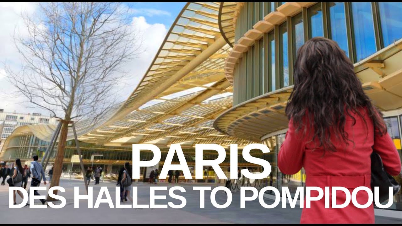 [4K] Paris France Downtown Walking Tour - Forum Des Halles to Pompidou