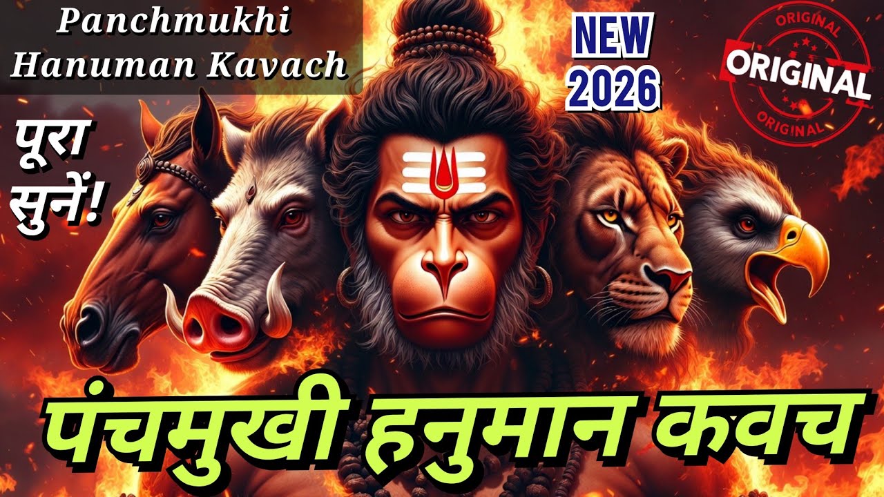 🔥Panchmukhi Hanuman Kavach with Lyrics | पंचमुखी हनुमान रक्षा कवच | Powerful Hanuman Raksha Kavach 5