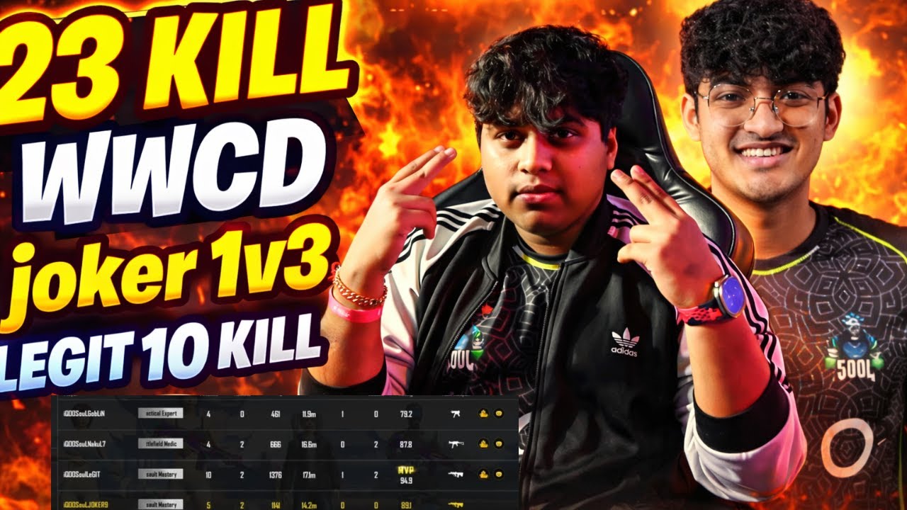 Team SouL DOMINATES Lobby 😈| 23 Kills WWCD | Joker 1v3 Legit 10 kill #soul #s8ul #wwcd #bgmi #bgis