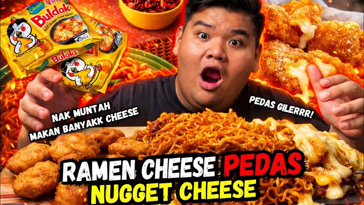 MUKBANG RAMEN CHEESE PEDAS GILA🔥LIDAH RASA TERBAKAR‼️