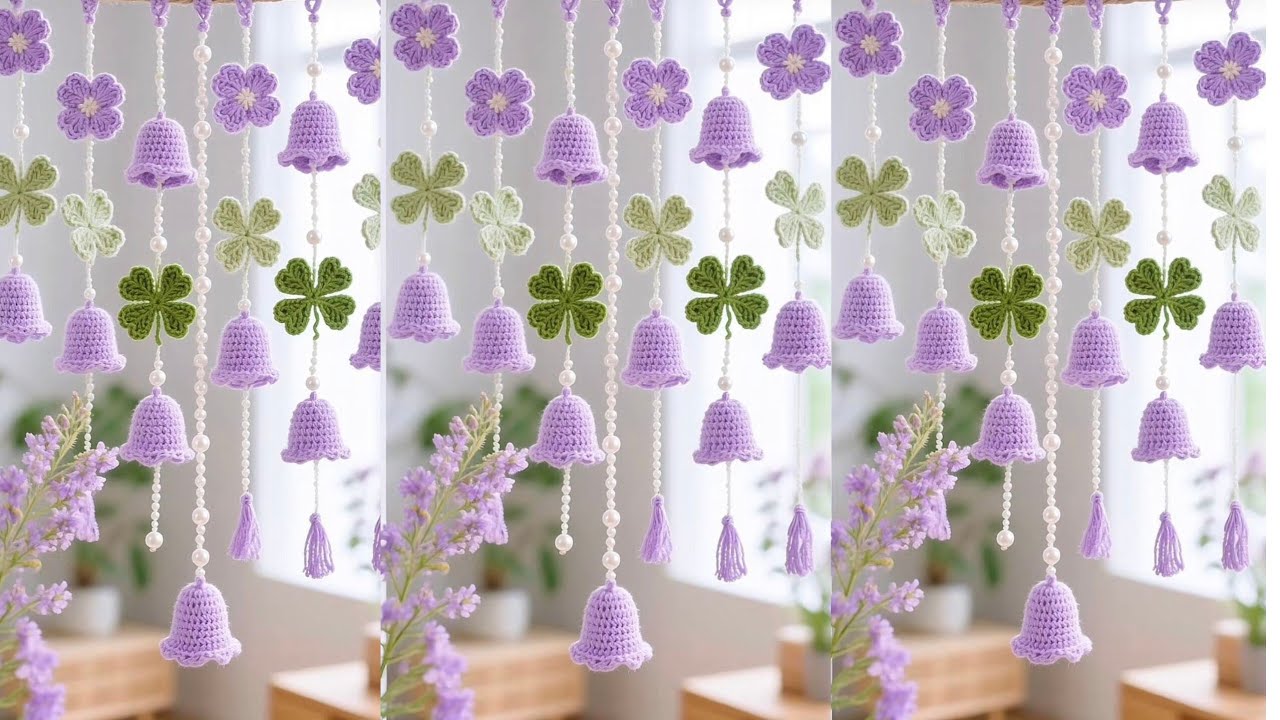 Crochet Bell Flower Garland for Home & Wall Decoration ll