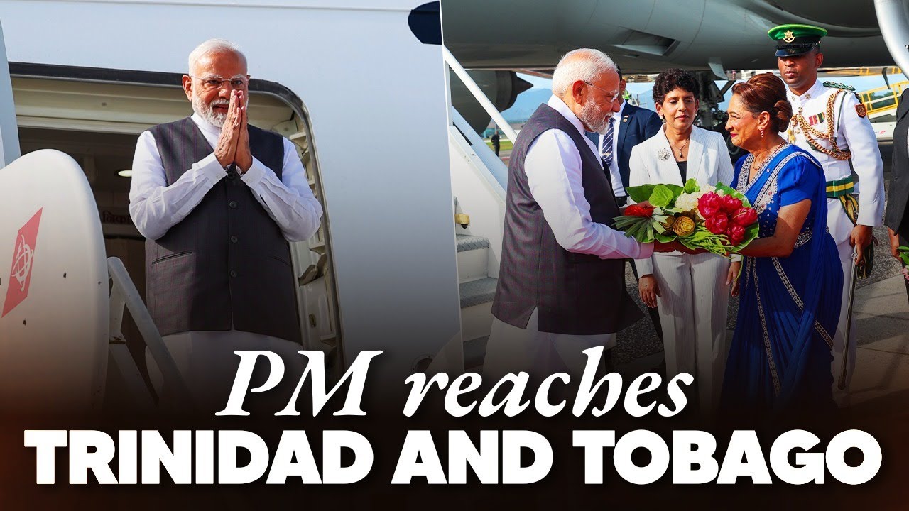 LIVE: PM Modi arrives in Port of Spain, Trinidad and Tobago