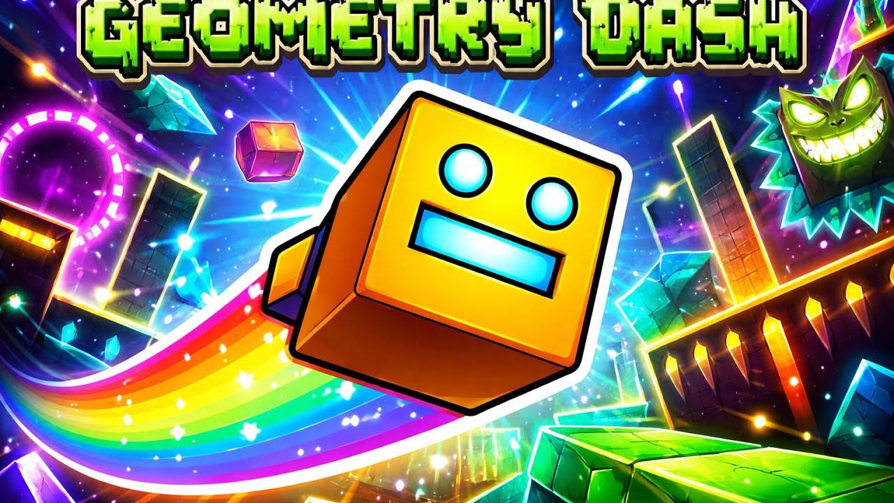 Jugando el tercer nivel de geometry dash y está ultramega díficil 😥