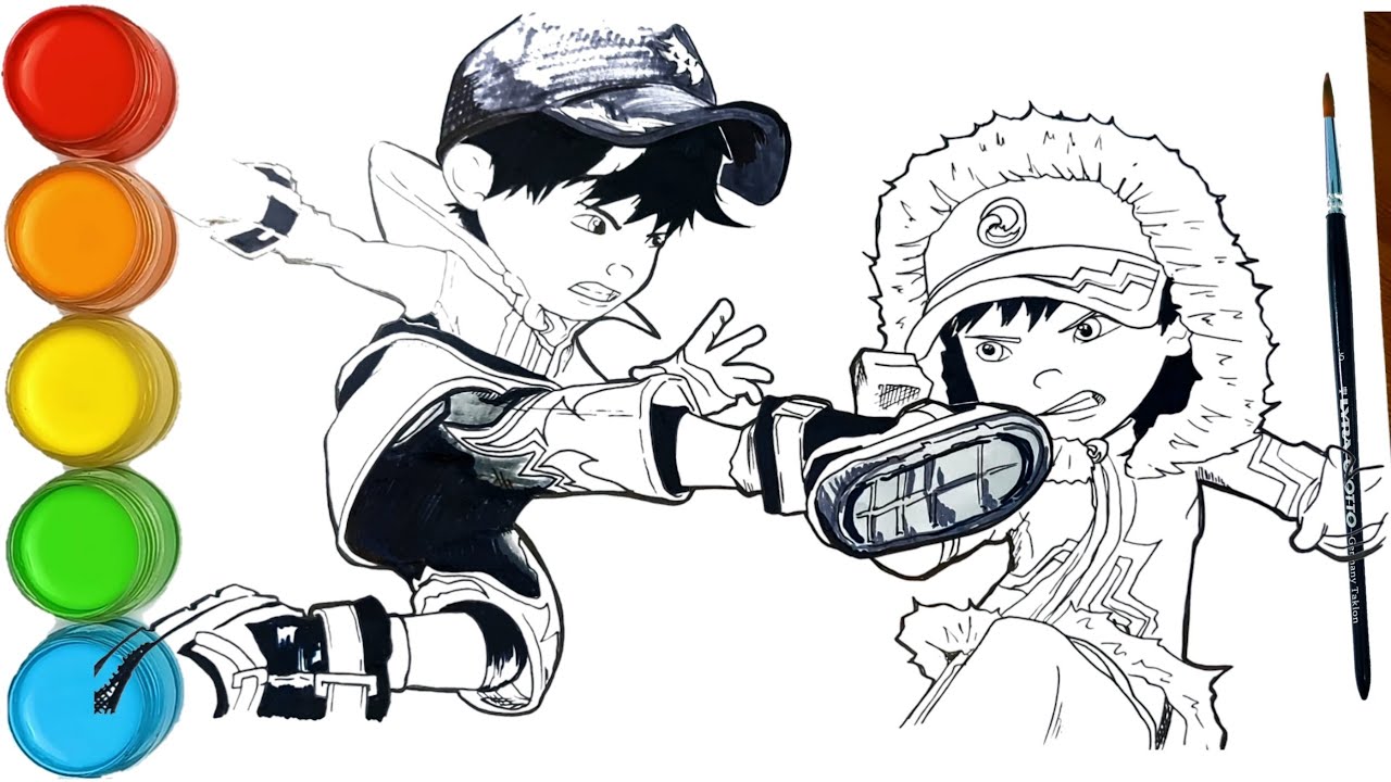 Рисование и раскрашивание BoBoiBoy Galaxy Baraju | Тёплый как уголь, холодный как снег boboiboy b...