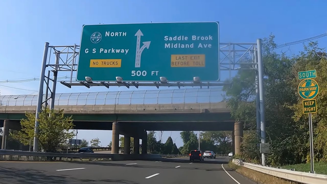 Driving through Paterson,NJ, Garden State Parkway and Mario Cuomo Bridge