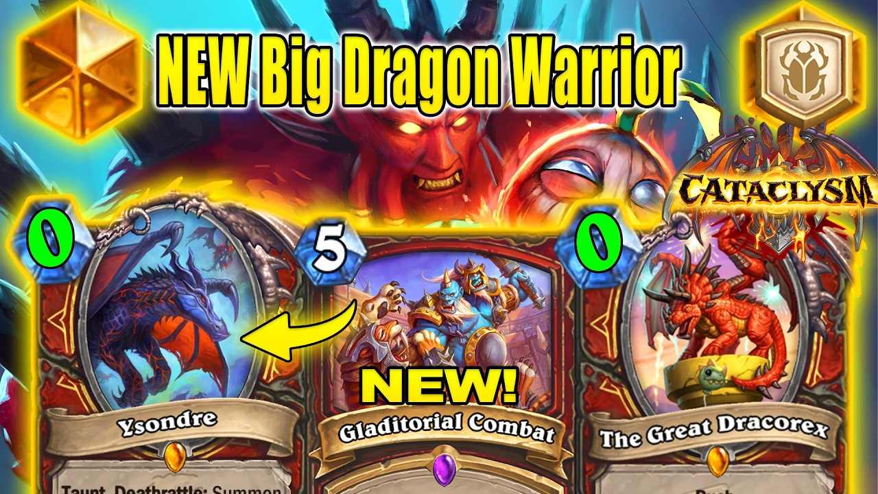 NEW Big Dragon Arena Warrior Deck That's Crazy OP To Play At CATACLYSM | Hearthstone