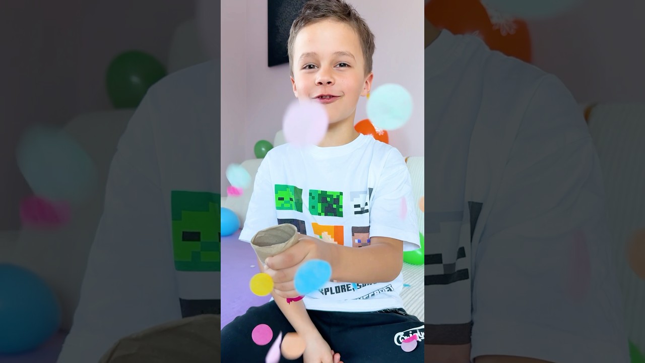 🎉Luca bastelt eine Konfettikanone🎉 #kinder #lernen #basteln #kindervideo #diy #selbstgemacht #spa&szlig;