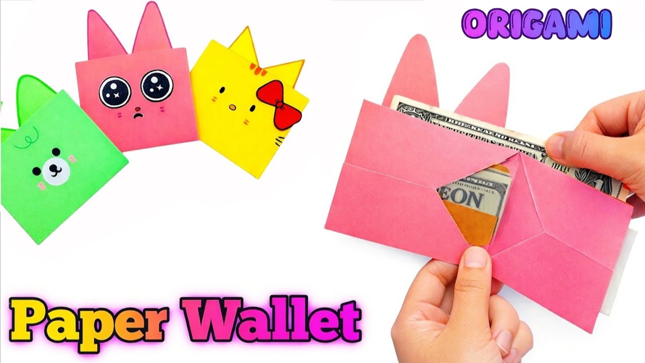 Origami Paper Wallet Cute Cat😺,Bear🐨 & Bunny🐰|Easy Paper Wallet Tutorial|Origami Craft World 