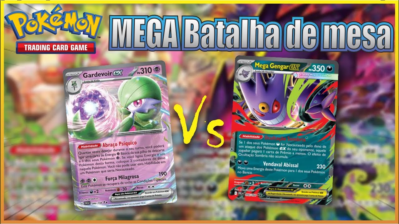 Gardevoir ex vs Mega Gengar ex - Mega batalha de mesa