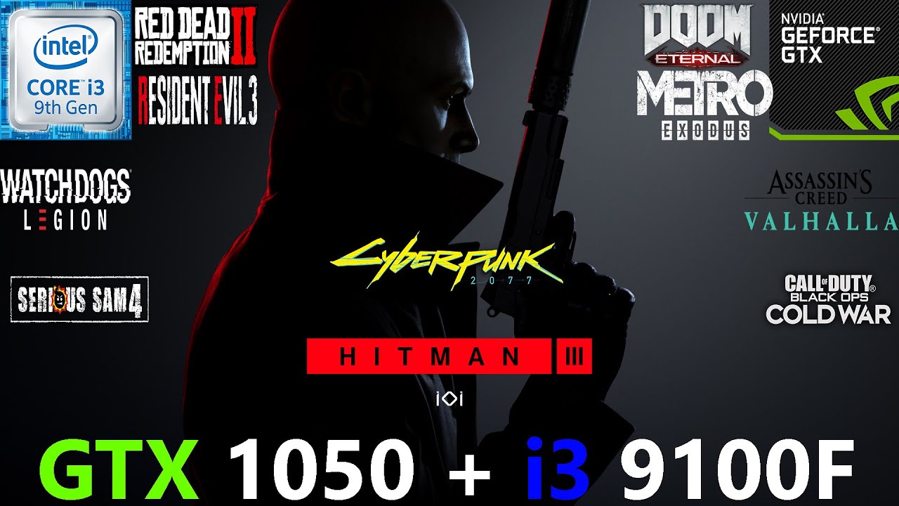GTX 1050 + i3 9100F Test in 20 games in 2021