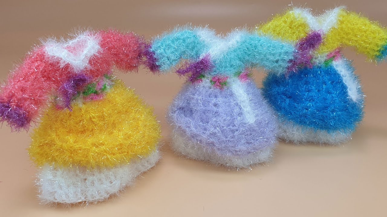 [코바늘뜨개crochet] 황진이 한복 수세미 뜨기  Crochet Dish Scrubby