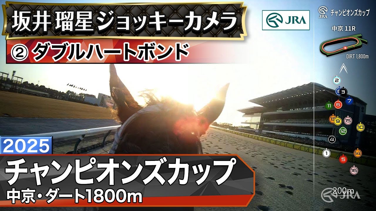 【ジョッキーカメラ】ダブルハートボンド騎乗の坂井瑠星騎手ジョッキーカメラ映像｜2025年チャンピオンズカップ｜JRA公式
