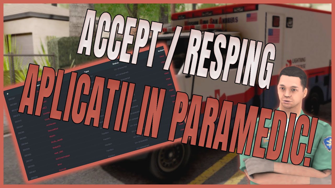 ACCEPT/RESPING APLICATII IN PARAMEDIC PE B-HOOD