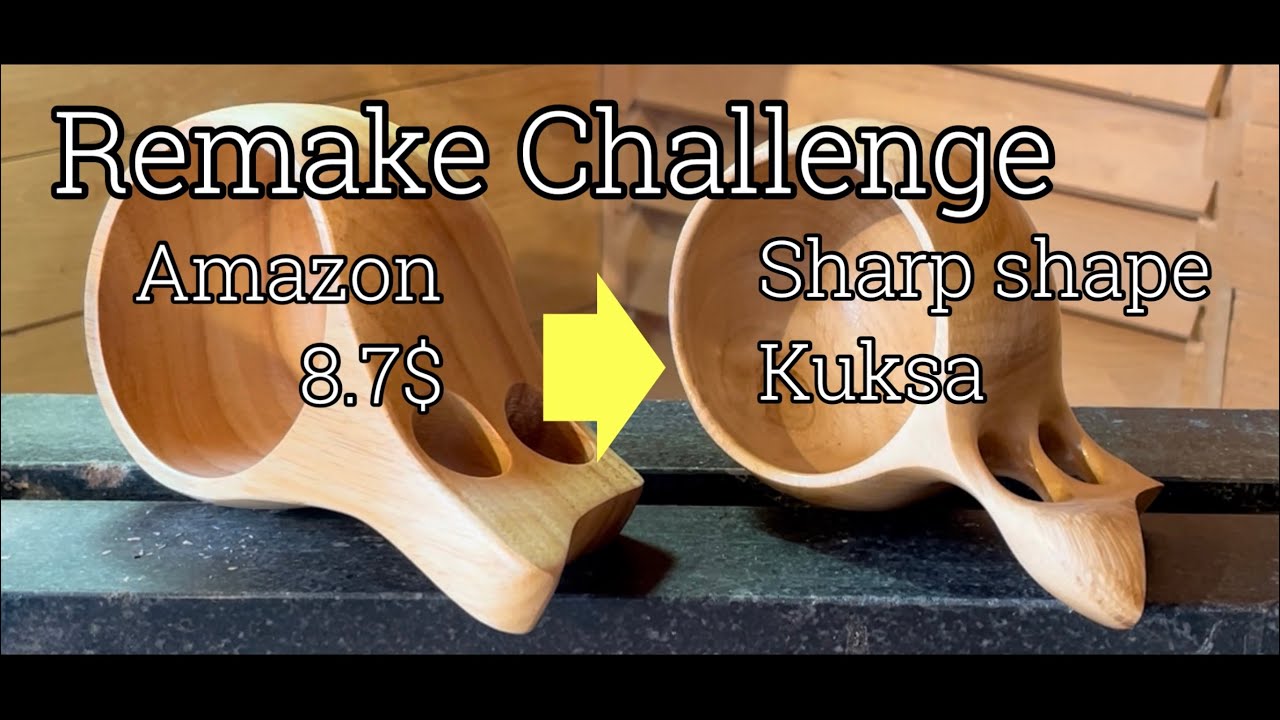 【woodturning】Remake of cheap Kuksa bought on Amazon.【木工旋盤】Amazonで買った970円のククサをリメイク
