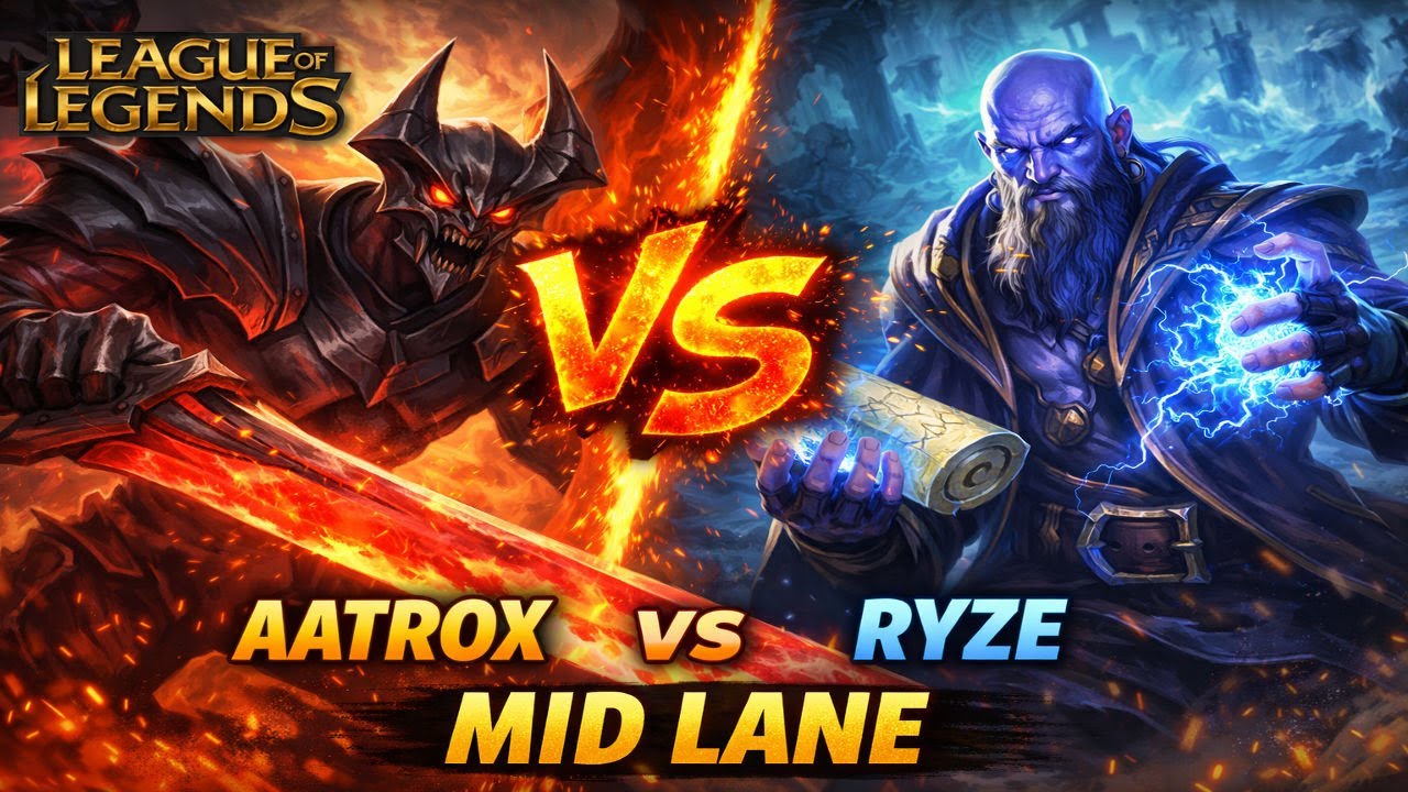 Aatrox Vs Ryze Gameplay in MID Lane