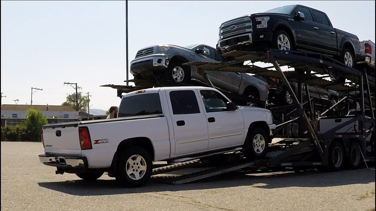 AUTO TRANSPORT CARRIERS #4 -- Transport Units Spotted Hauling Automobiles To Dealerships