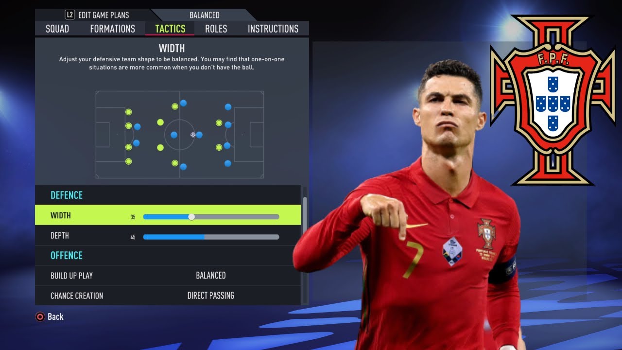 FIFA22-BEST PORTUGAL FORMATION TACTICS AND INSTRUCTIONS